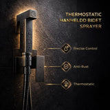 FIVET Matte Black Bidet Shower Set with Mixer – Handheld Toilet Sprayer