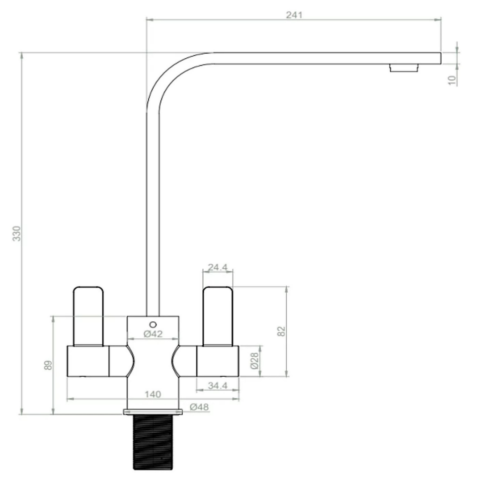 FIVET Kitchen Mixer Tap Brushed Brass – Dual Handle High Arc Rotating Sink Faucet