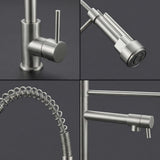 FIVET Pull-Out Kitchen Mixer Tap – Brushed Nickle Dual Function Sink Faucet