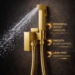 FIVET Gold Bidet Shower Set with Mixer – Handheld Toilet Sprayer