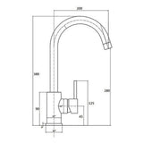 FIVET 1 Hole Kitchen Mixer Tap – Matte Black High Arc Swivel Basin Faucet