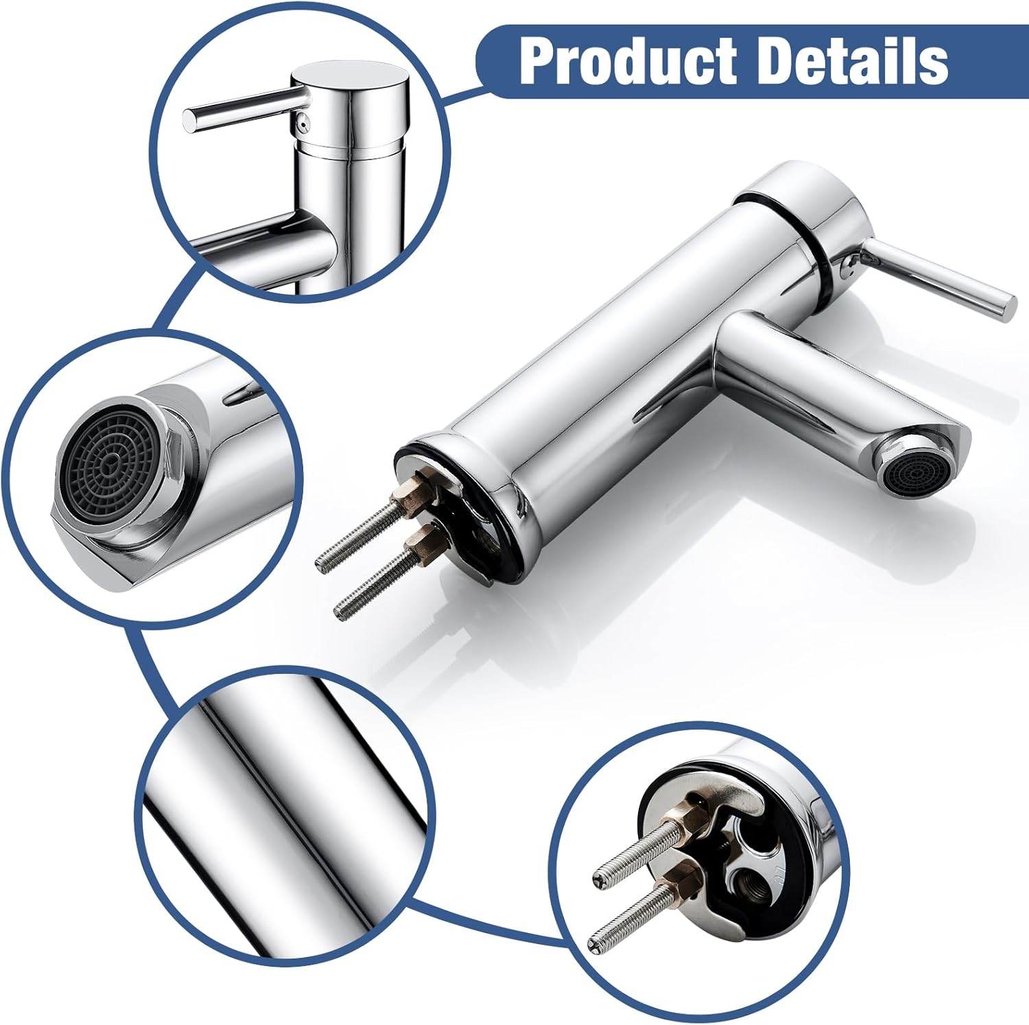 FIVET Silver Basin Mixer Tap with Pop-Up Waste – Single Lever Sink Tap