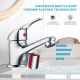 FIVET Chrome Sink Faucet – Mono Mixer Tap with Pop-Up Waste Single Lever Design
