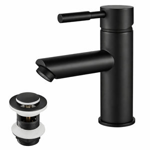 FIVET Bathroom Basin Mixer Tap – Matte Black Sink Faucet Single Lever with Waste