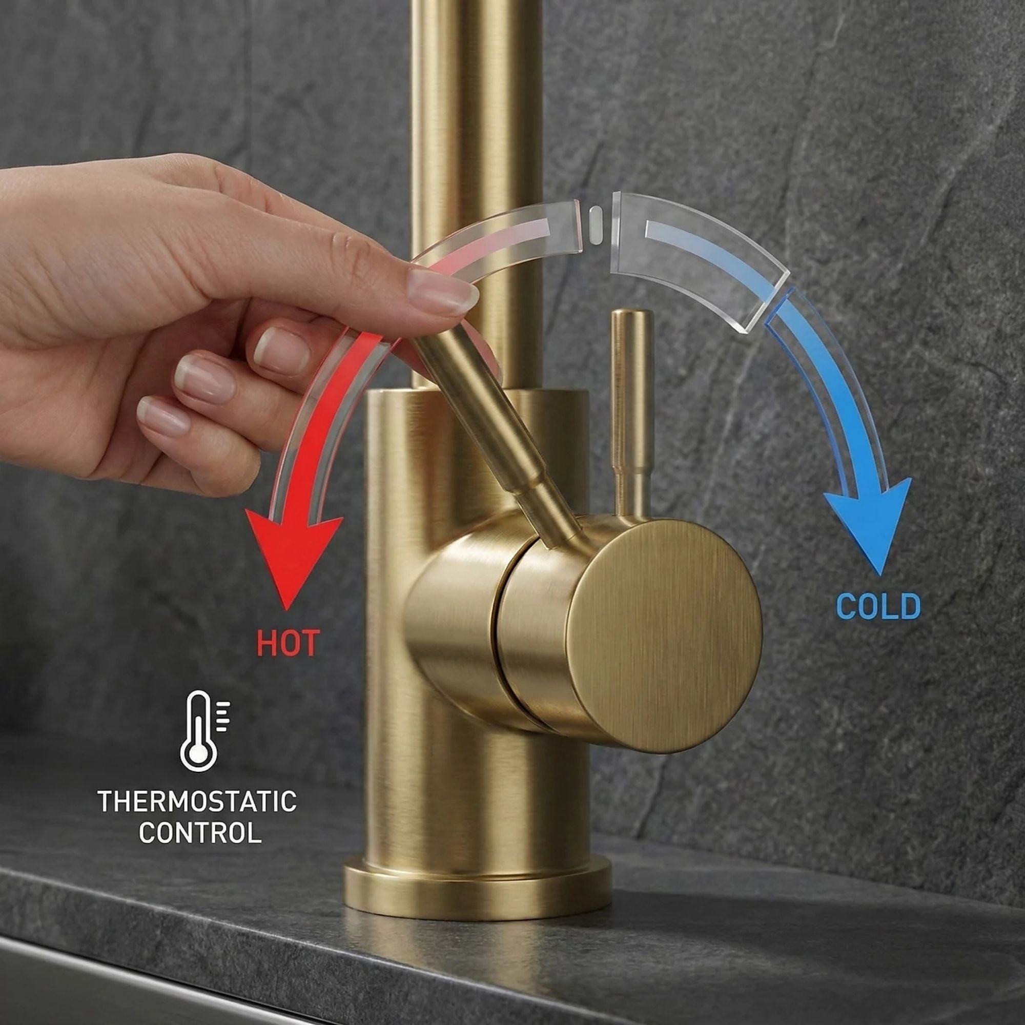 FIVET Brushed Gold Kitchen Mixer Tap – Pull-Out Spray Sink Faucet with Swivel Spout