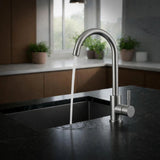 FIVET 1 Hole Kitchen Mixer Tap – Stainless Steel High Arc Swivel Basin Faucet