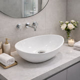 FIVET Ceramic Bathroom Basin – White 410x335mm Countertop Vessel Sink