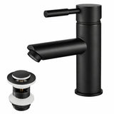 FIVET Bathroom Basin Mixer Tap – Matte Black Sink Faucet Single Lever with Waste