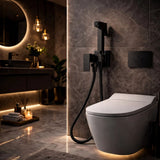 FIVET Matte Black Bidet Shower Set with Mixer – Handheld Toilet Sprayer