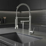 FIVET Pull-Out Kitchen Mixer Tap – Brushed Nickle Dual Function Sink Faucet
