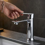 FIVET Chrome Sink Faucet – Basin Mixer Tap Single Lever with Pop-Up Waste