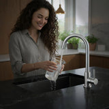 FIVET 1 Hole Kitchen Mixer Tap – Stainless Steel High Arc Swivel Basin Faucet