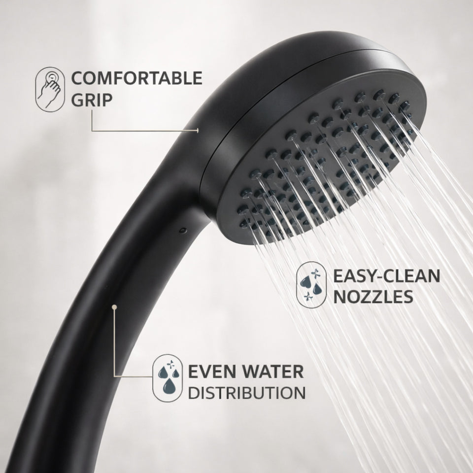 FIVET Deck Mounted Bath Mixer Tap – Matte Black Bath Filler with Handheld Shower Spray