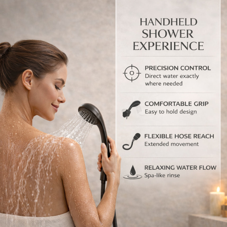 FIVET Deck Mounted Bath Mixer Tap – Matte Black Bath Filler with Handheld Shower Spray