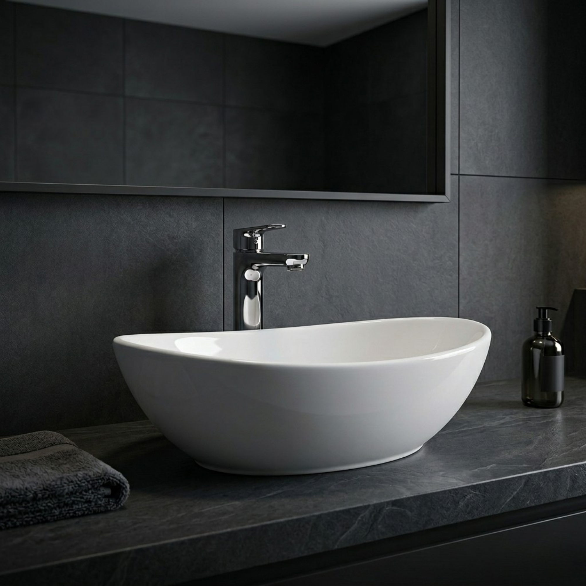 FIVET Ceramic Countertop Basin – White Vessel Sink 410x335mm Bathroom Vanity