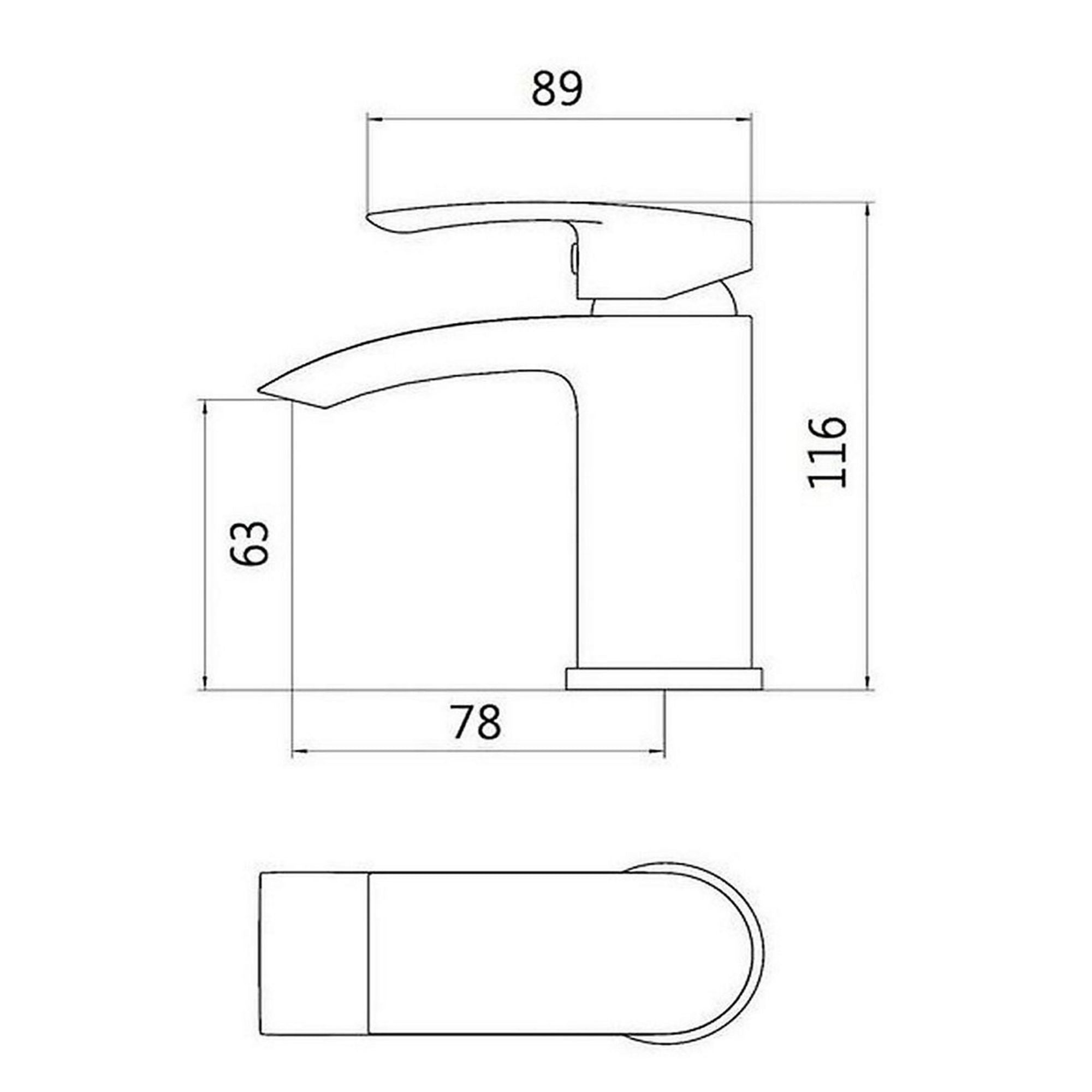 FIVET Square Waterfall Basin Mixer Tap – Chrome Single Lever Faucet with Pop-Up Waste
