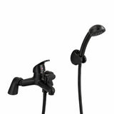 FIVET Deck Mounted Bath Mixer Tap – Matte Black Bath Filler with Handheld Shower Spray